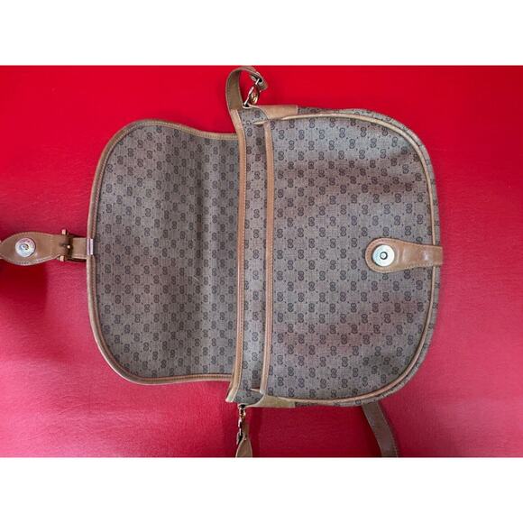Gucci Vintage Micro GG Monogram Shoulder Cross Body Leather Canvas Bag - Picture 8 of 16